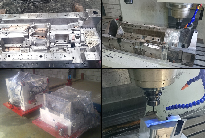 Precision Machining & Mould Refurbishment Collage showing precision machining and injection mould refurbishment processes at the Injection Technik workshop.